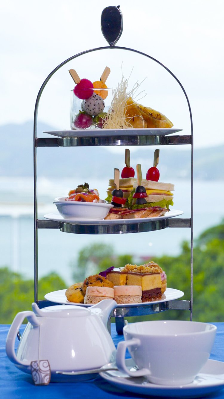 Afternoon tea set with ocean view at PANO