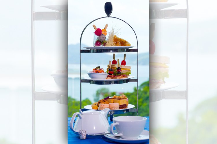 Afternoon tea set with ocean view at PANO